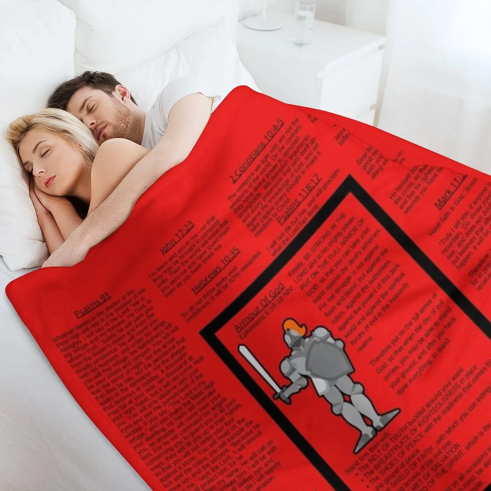 Молитвенное одеяло Armor Of God (NIV) Красное для диванов Большие тяжелые одеяла