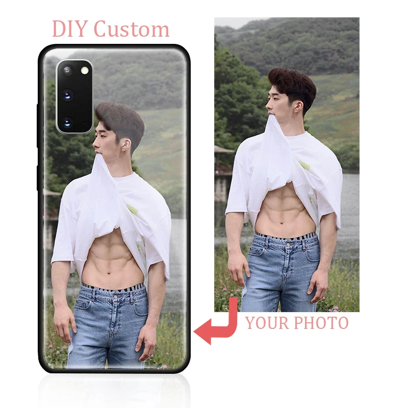 

Tempered Glass Case for Samsung Galaxy S20 FE S21 Note 20 Ultra 10 S10 Plus A51 A52 Personalized Photo Name DIY Phone Cover Capa