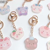 cute keychain female bear keychain acrylic bag pendant fashion anime keychain toy couple pendant gift purses car keychain