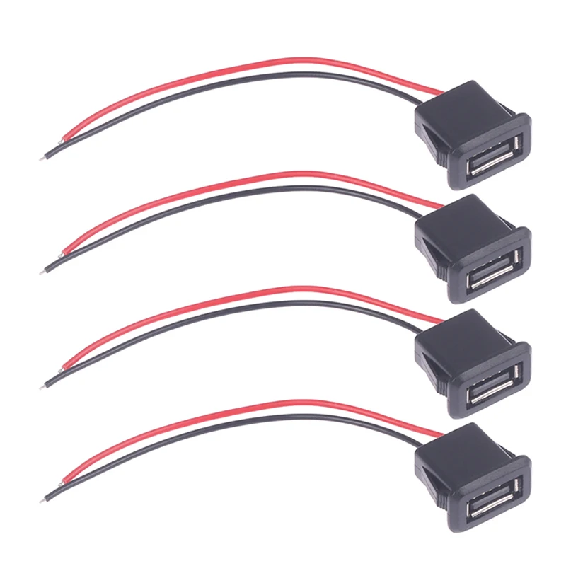 

1/2/3/4/5 шт. USB 2.0 гнездовой разъем питания USB2.0 разъем порта зарядки с кабелем 2/4 линии USB разъем для зарядного устройства