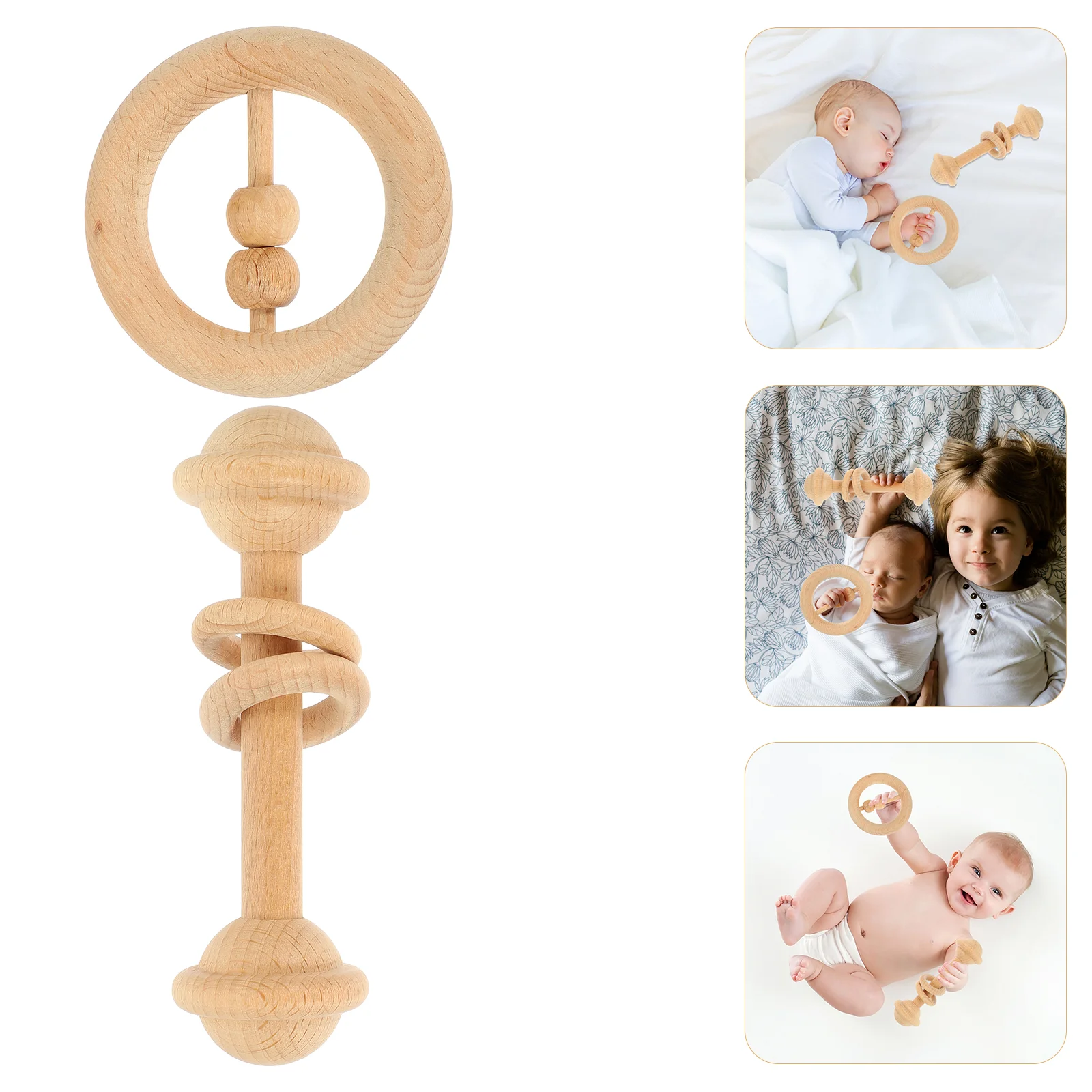 

Baby Wooden Toys Teether Toy Neutral Teething Wood Stuff Ring Montessori Months 6 Hand Gift Grasping Newborn Molar Gender Bebe