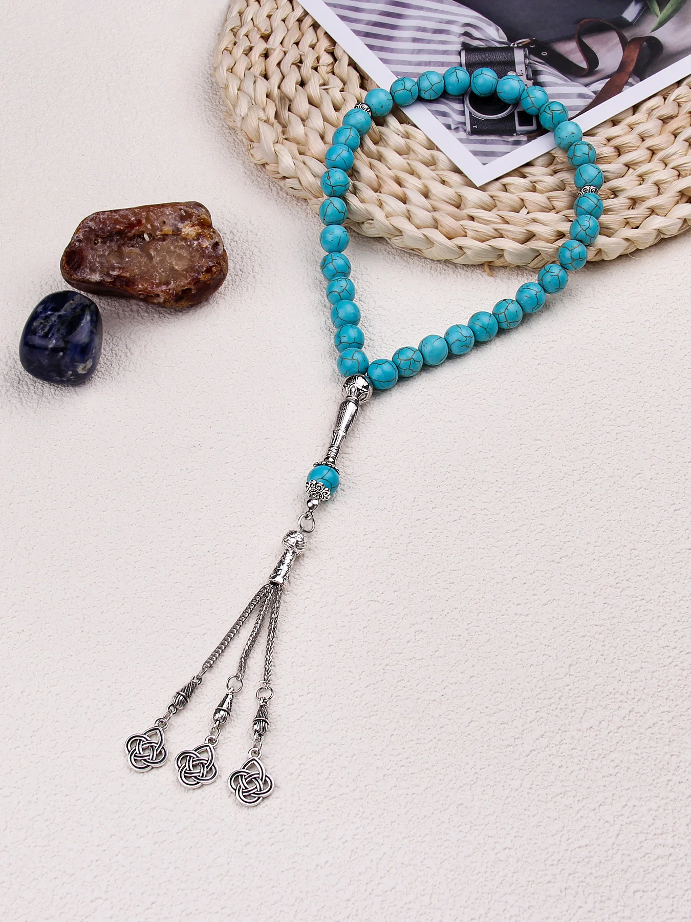 Мусульманский браслет с розам из стрейчевых бусин для мужчин и женщин лечебный