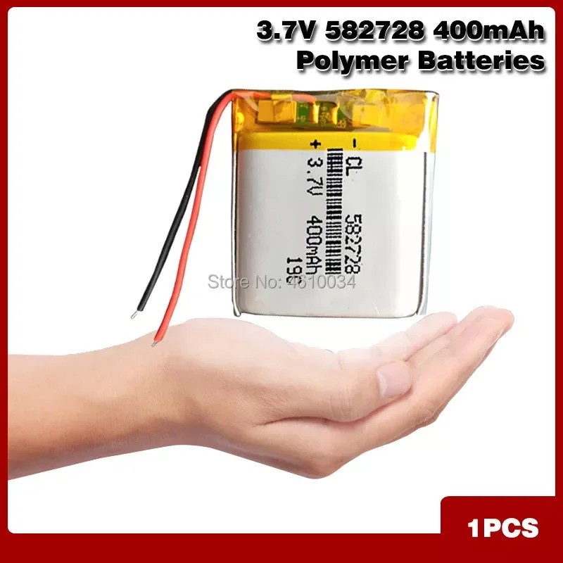 

400mAh 3.7V 582728 Lithium Polymer Li-Po li ion Rechargeable Battery For smartwatch GPS PDA notebook Bluetooth speaker mp4