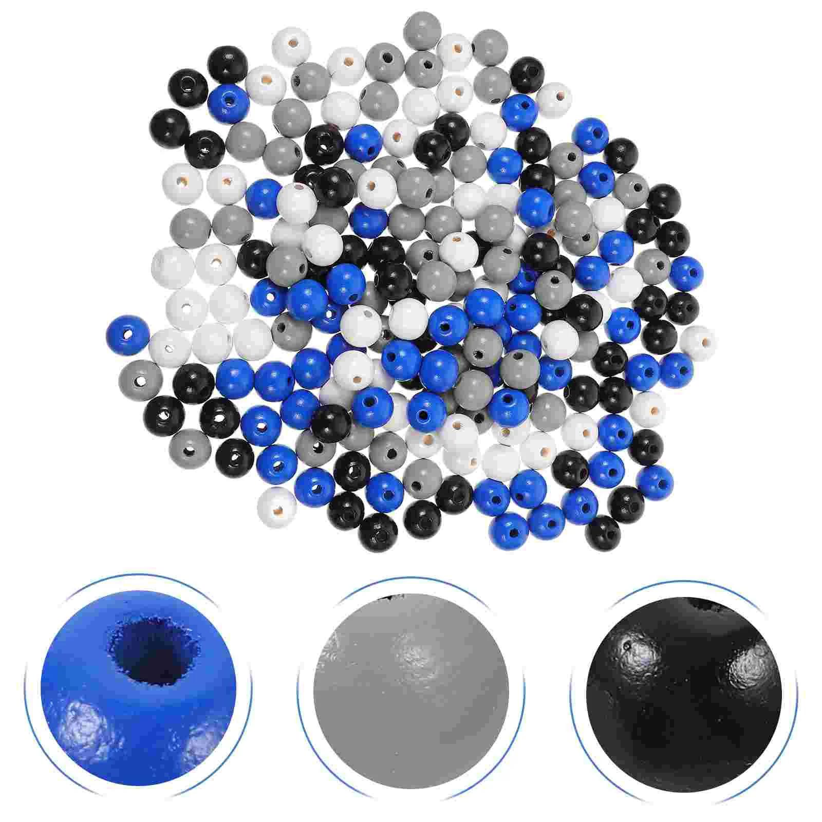 

Beads For Bracelet Making Garland Loose DIY Necklace Round Jewelry Wooden Wreath