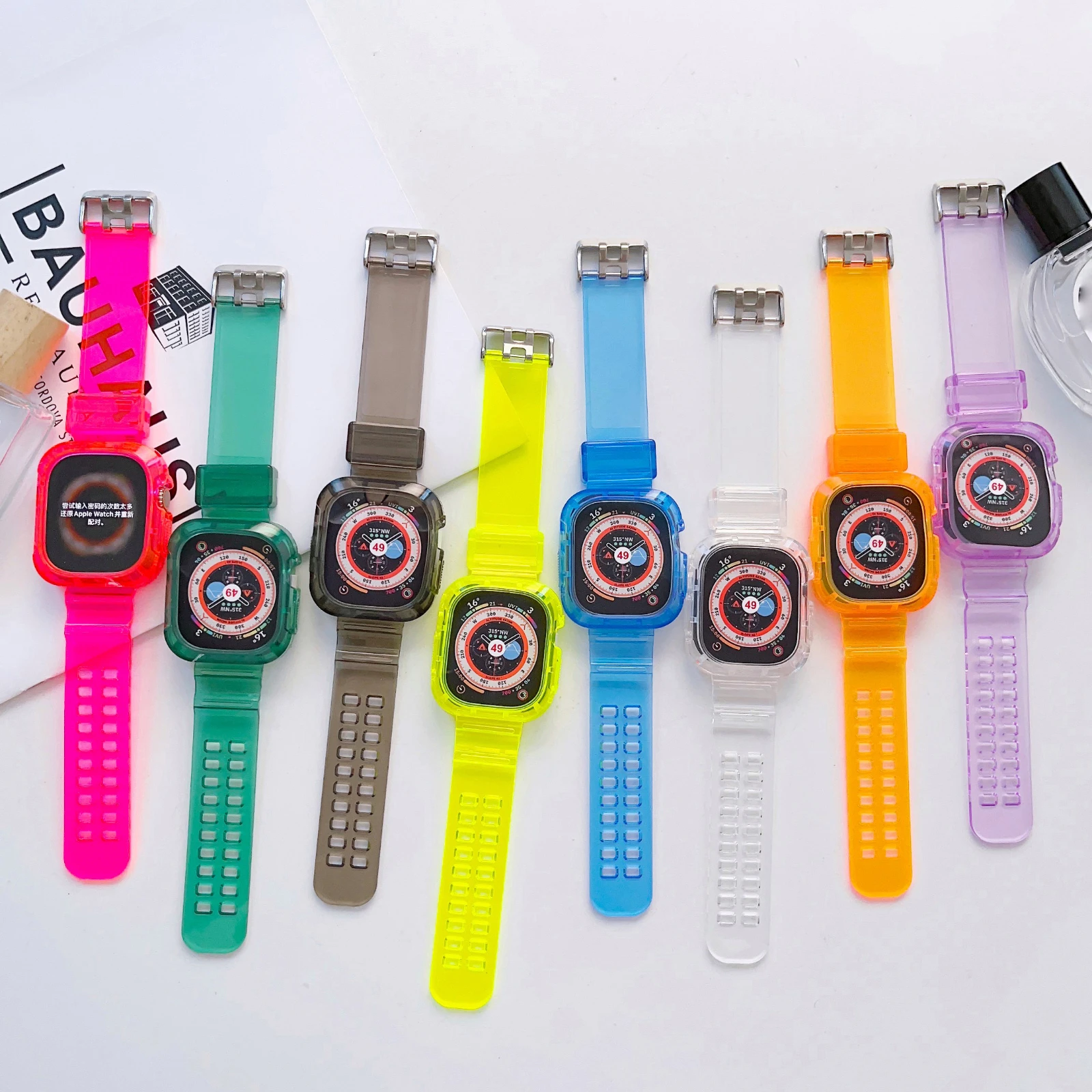 

Прозрачный ремешок "ледник" подходит для Apple Watch Ultra 8 49 мм специальный сменный ремешок