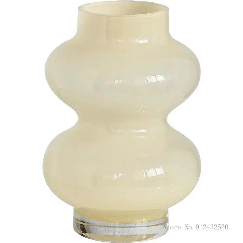 Роскошная французская янтарно-желтая стеклянная ваза Nordic Light дом гостиная