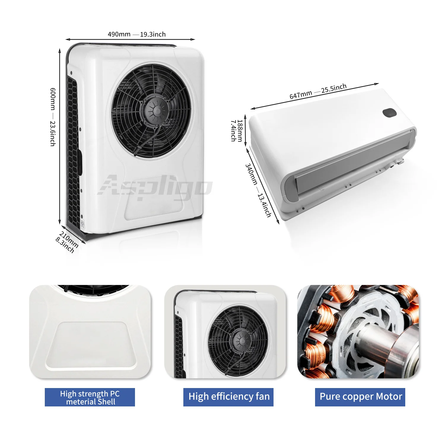 Aspligo 10500BTU 12В электростоянка для грузовика Кондиционер переменного тока