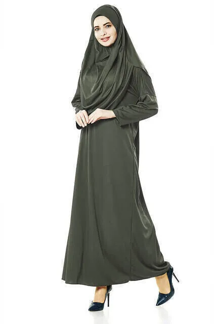 IQRAH One-Piece Prayer Gown-Khaki-5015 & Prayer Rug & Zikirmatik-Triple Suit