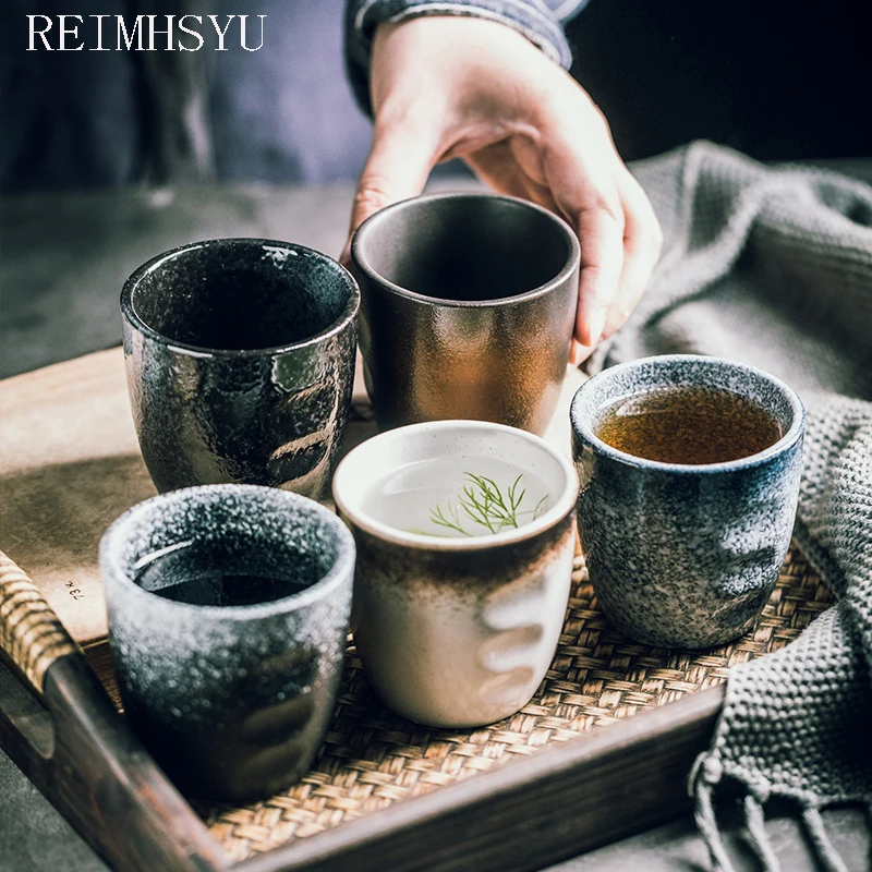 

1PC Ceramic Japanese Style 155ml Retro Thick Lip Tea Water Small Coffee Mug Drinkware Sushi Restaurant Household Cup