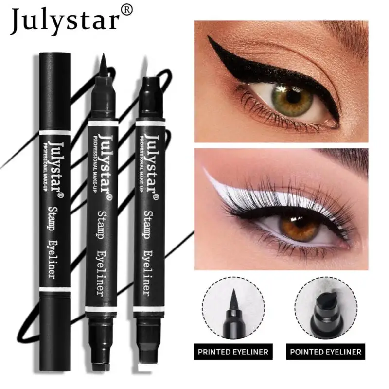 

Black White Liquid Eyeliner Pen With Stamp Waterproof Fast Dry Double-ended Eye Liner Pencil Eyes Makeup For Women Cosmetics