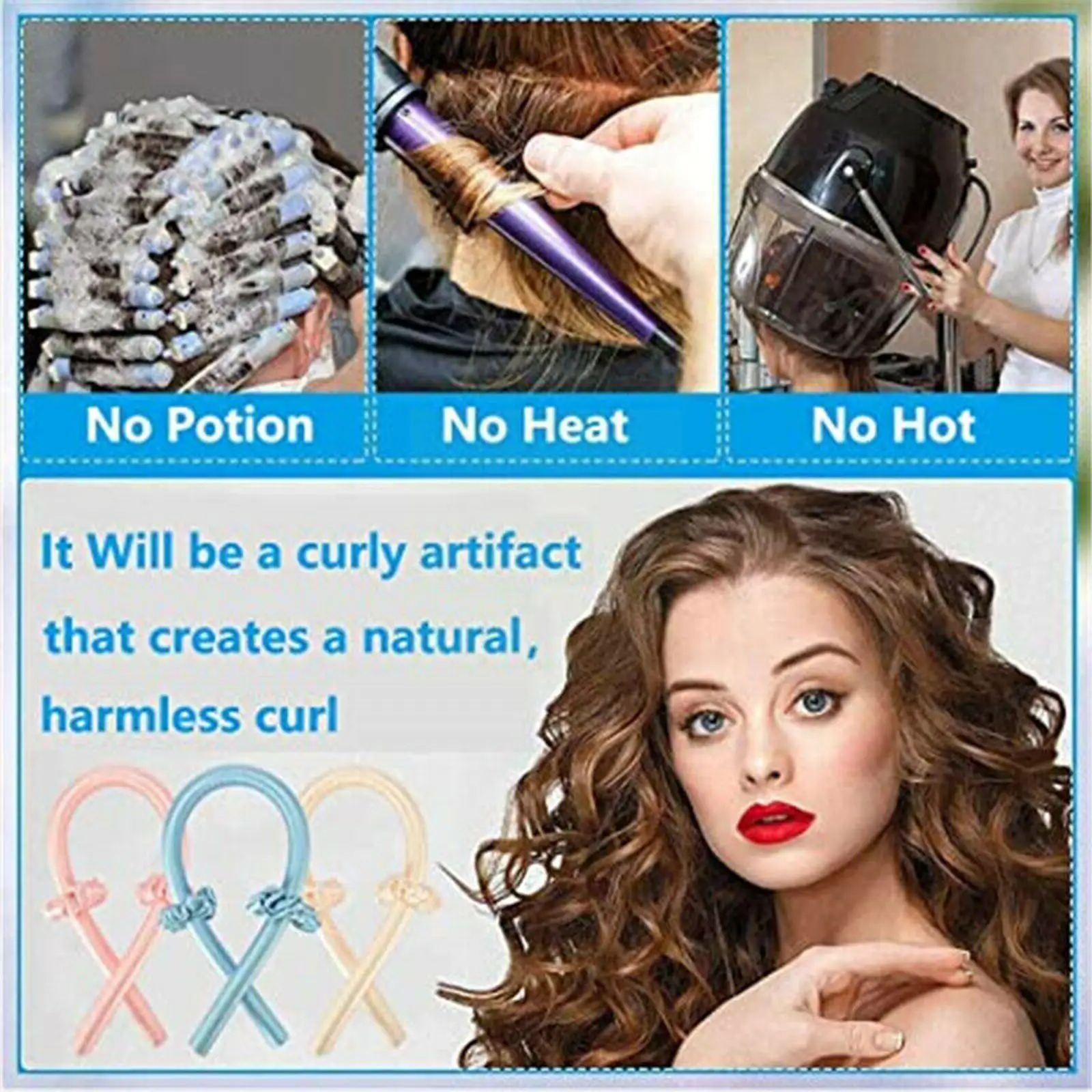 

Heatless Curling Rod Headband Lazy Curler Headband Make Shiny Curls Hairdressing Tools Curler Hair Soft Hair And Hair Heatl I2M3