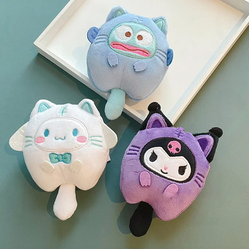 

Kawaii Sanrioed серия Cinnamoroll Kuromi рыба-клоун плюшевый рюкзак для ключей от машины маленький 10 см кулон милая кукла детские игрушки