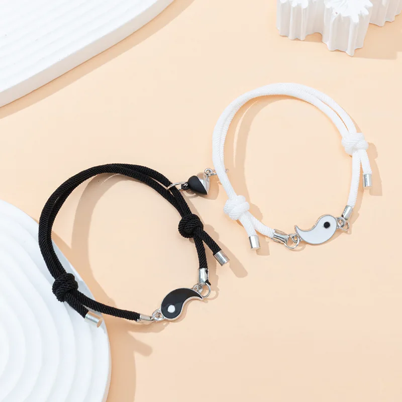 

Trending Products 2pcs Yin Yang Tai Chi Bracelet Sets Couple Bracelet Love Magnetic Buckle Pulseras Jewelry Bracelets for Women