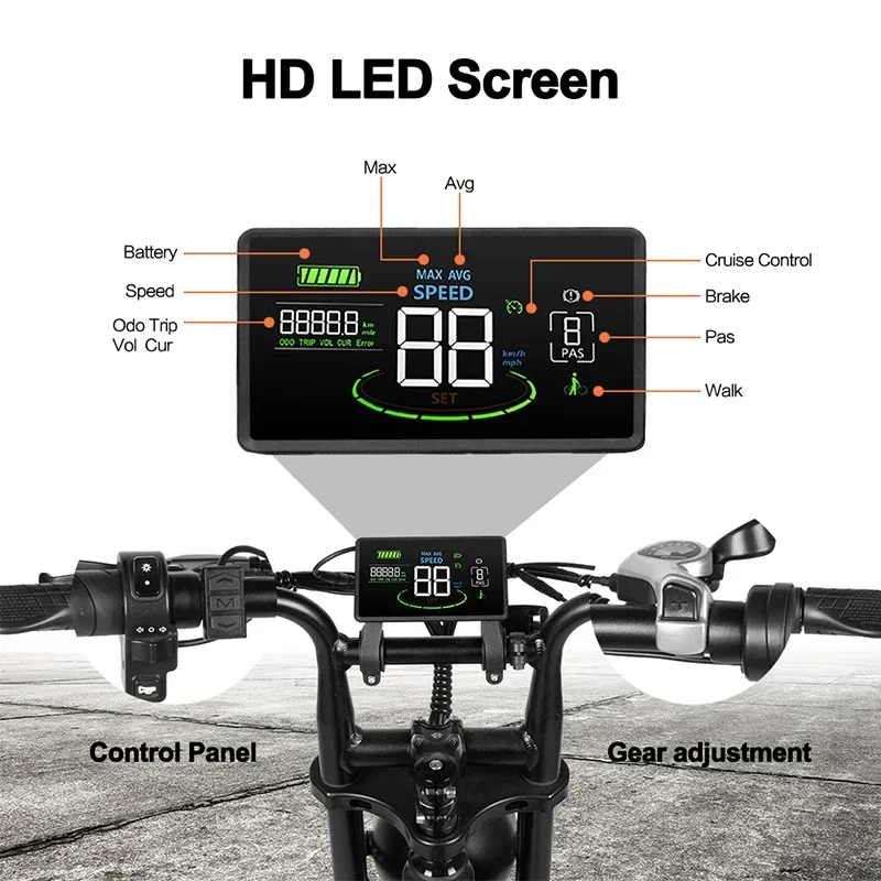 V20 Mountain E-bike750W Электрический велосипед с двигателем 20-дюймовые толстые шины