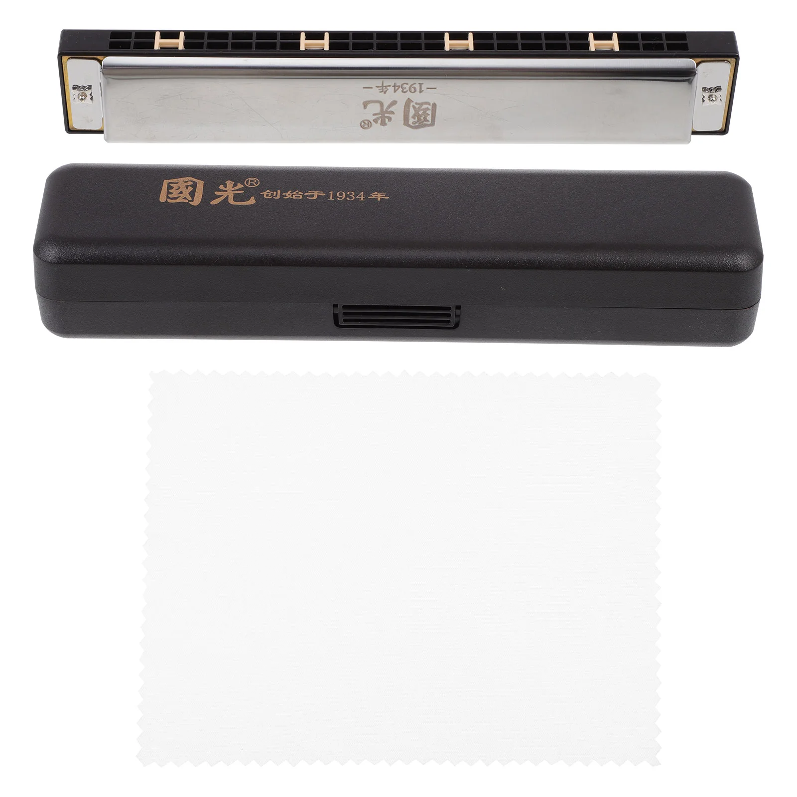 

1Pc Harmonica C-Key 24 Holes Complex Tone Harmonica with Storage Box (Silver)