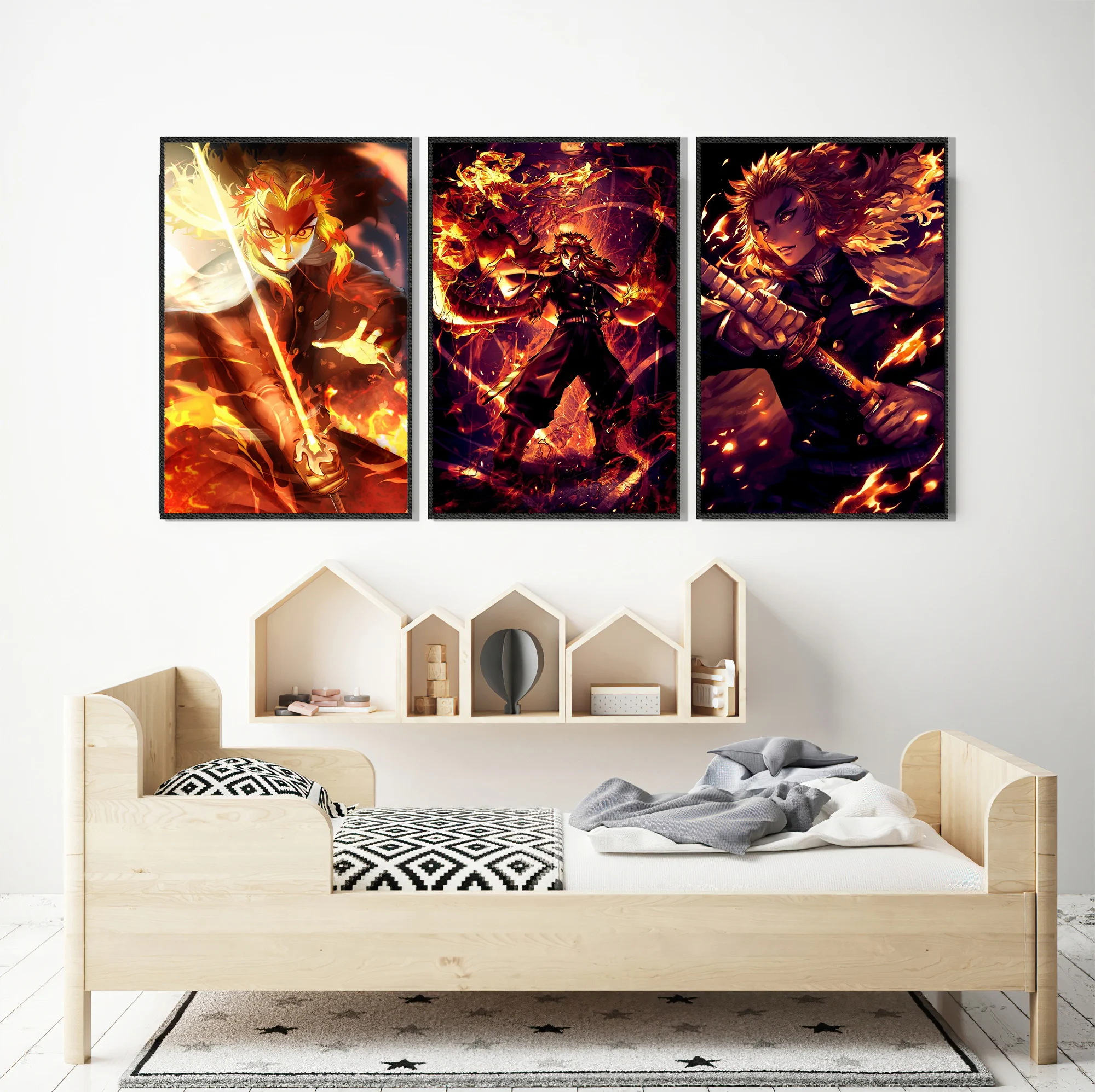 

Холст с изображением рассекающего демонов сиопрориса ренгоку, настенное украшение, принты для гостиной, домашнее искусство