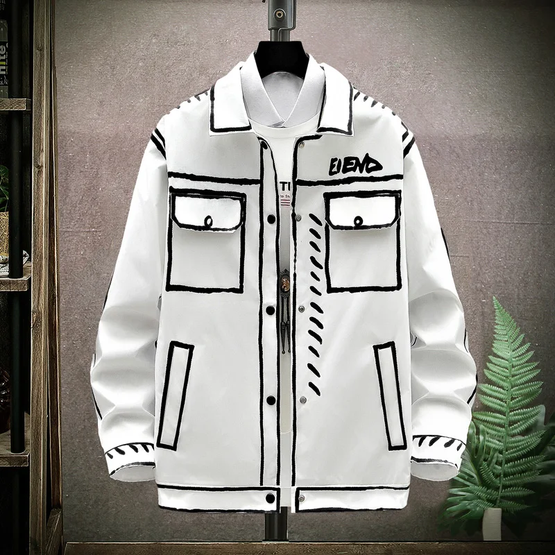 

Hop Hip Fashion Men's New Men Casual Korean Body 2021 Coat Decoration Coat Jacket Jackets Quality Autumn Short Lapel High
