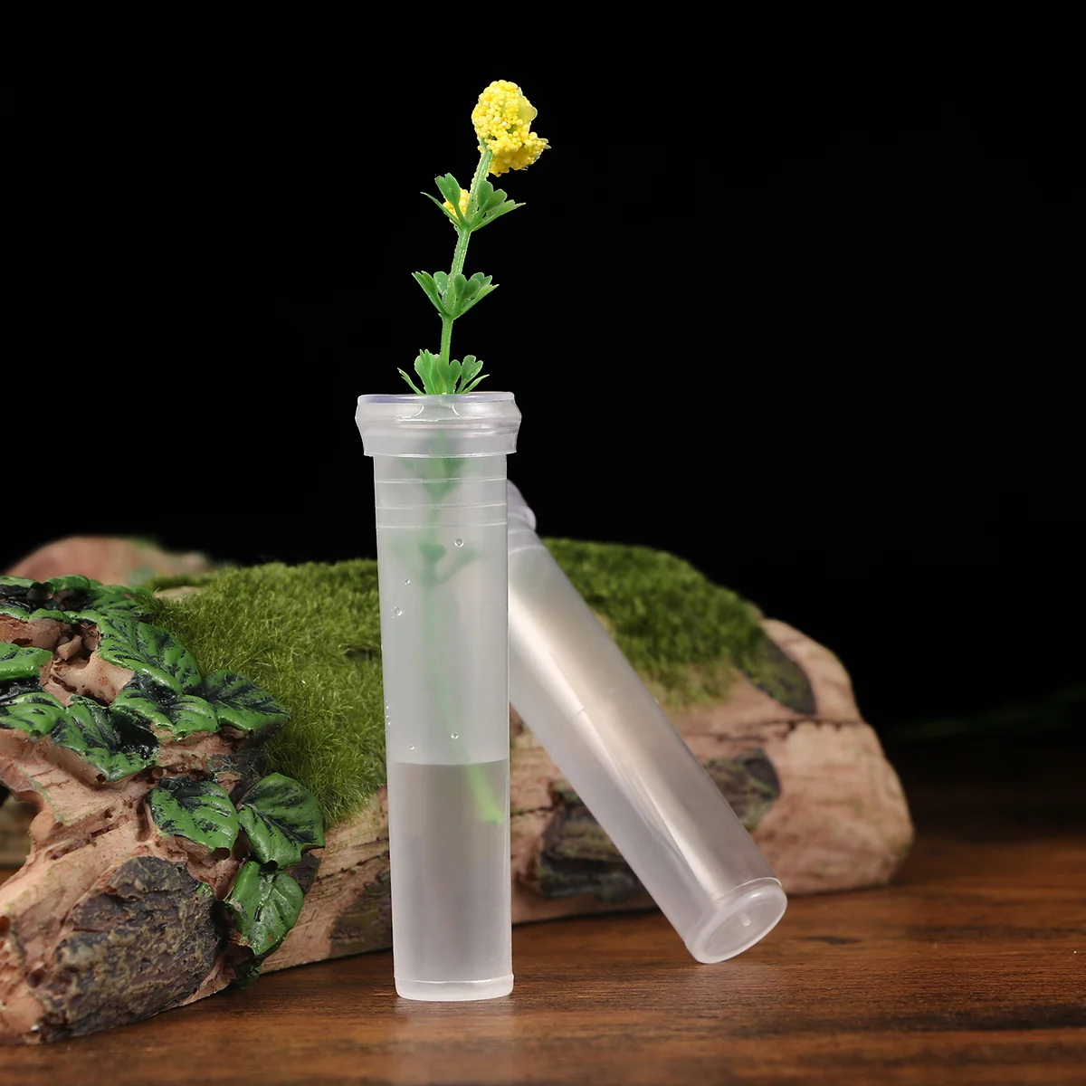 Healifty 50pcs Nutrition Flower Plastic Tube Transparent Water Container Florist Supplies