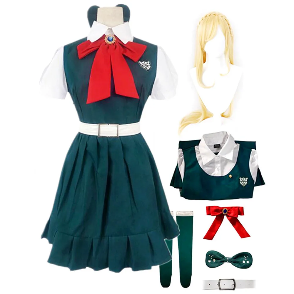 

Anime Danganronpa 2 Despair Sonia Nevermind Cosplay Dress Woman Party Halloween Costume JK School Uniform And Wig