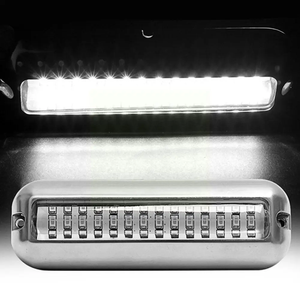 

50W 42 LEDs Boat Transom Light Steel Waterproof Boat Universal Transom blue/white/red Light Underwater Marine Pon X6C6