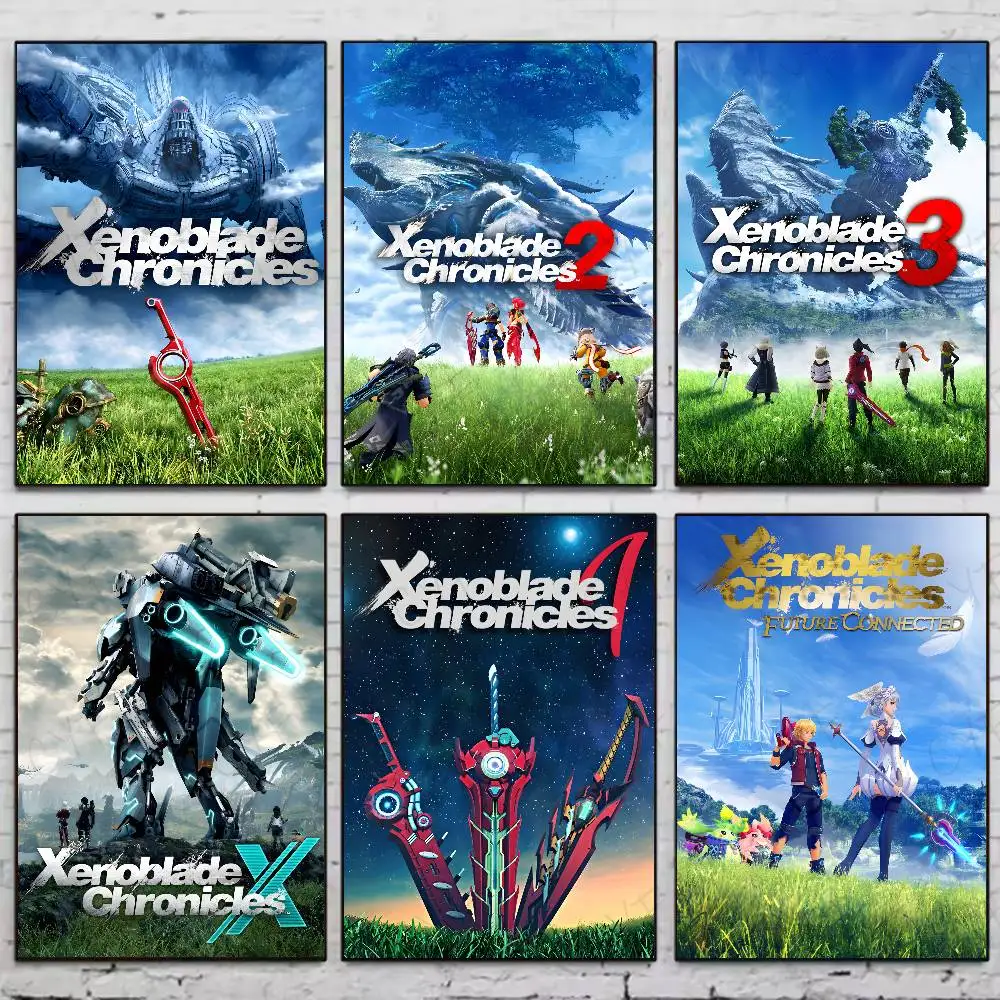 Фото Плакат с изображением видеоигры X-Xenoblade Chronicles, высокое качество, эстетическое украшение для гостиной, стены, наклейки для рисования, подарок №1