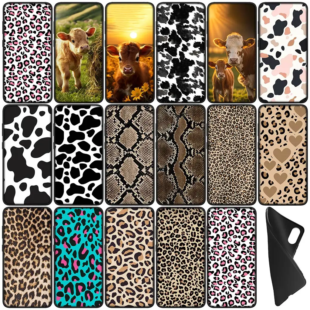 Cow Print Leopard Snake Case for OPPO A17 A15 A16 A3 Pro A40 A60 A80 A79 A95 A94 A74 A78 A58 A38 A57 4G 5G Phone Cover Casing