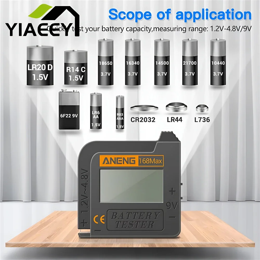 Цифровой тестер емкости литиевых батарей ANENG 168Max напряжения ЖК-дисплея цифровой