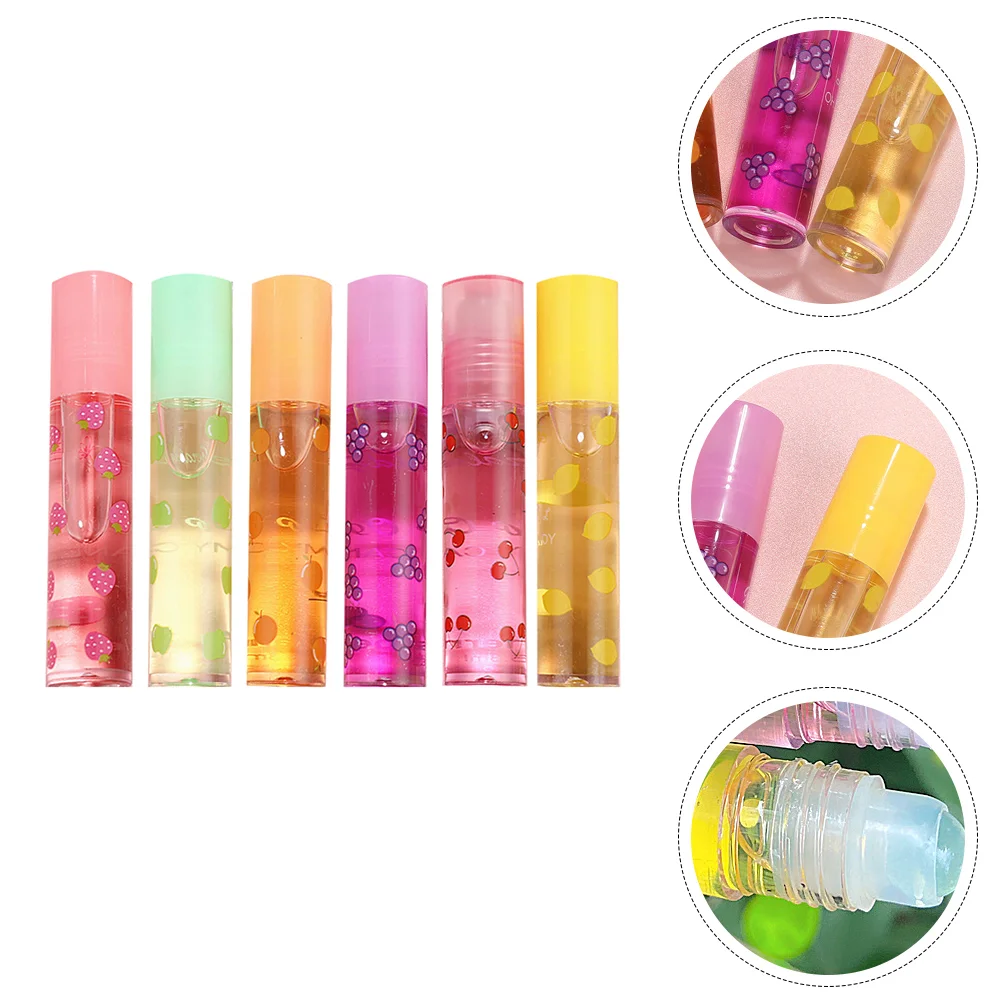 

5 Pcs Fruit Lip Balm Transparent Protector Fruit-flavored Pomade Gloss Hydrating Make Liquid Miss Clear Lipgloss Girls