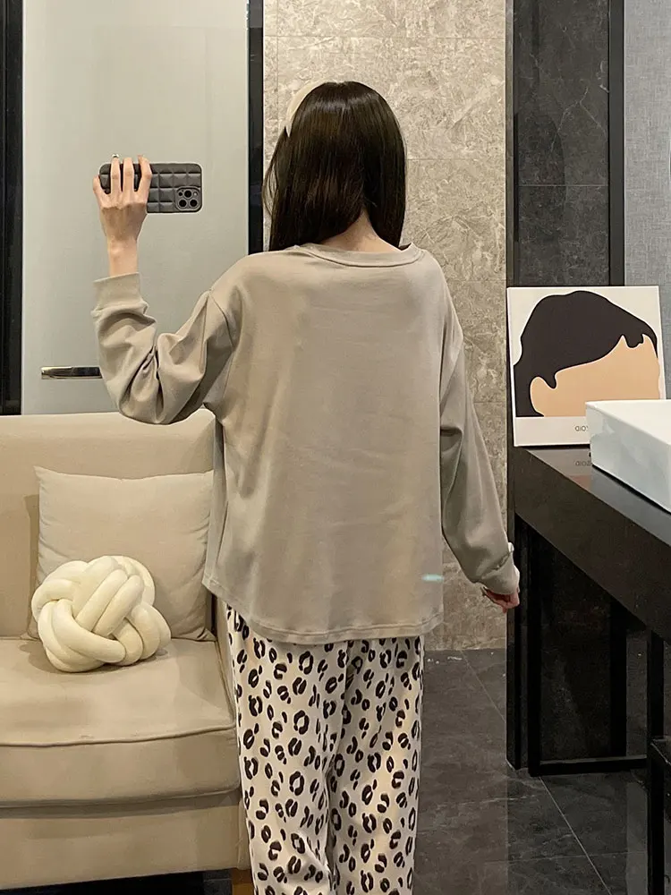 Pajamas Women Autumn and Winter 2023 New Double-sided Cotton Long sleeve Plus size Summer Internet Celebri Letters S... |