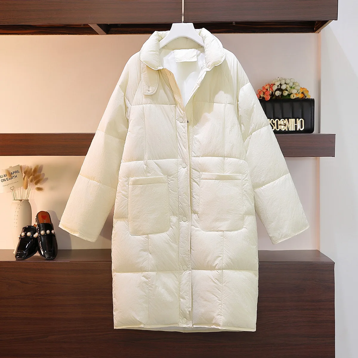 EHQAXIN 2022 Winter Women's Down Jackets Casual Loose Long Thick Cotton Jacket Wind Proof Button Warm Cardigan Coats M-4XL