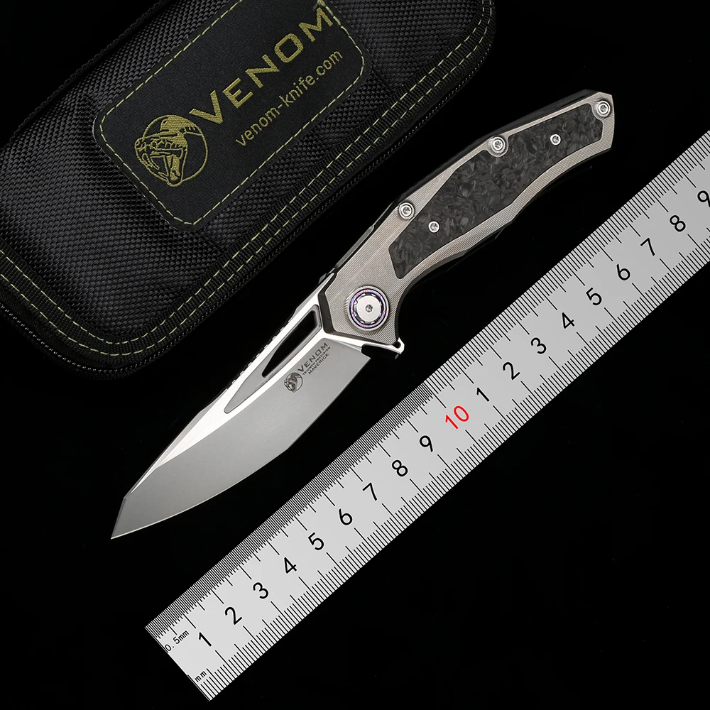 Складной нож VENOM Lone Ranger M390 CF + титановый Карманный кухонный нож для выживания на природе кемпинга охоты фруктов инструменты для повседневного использования