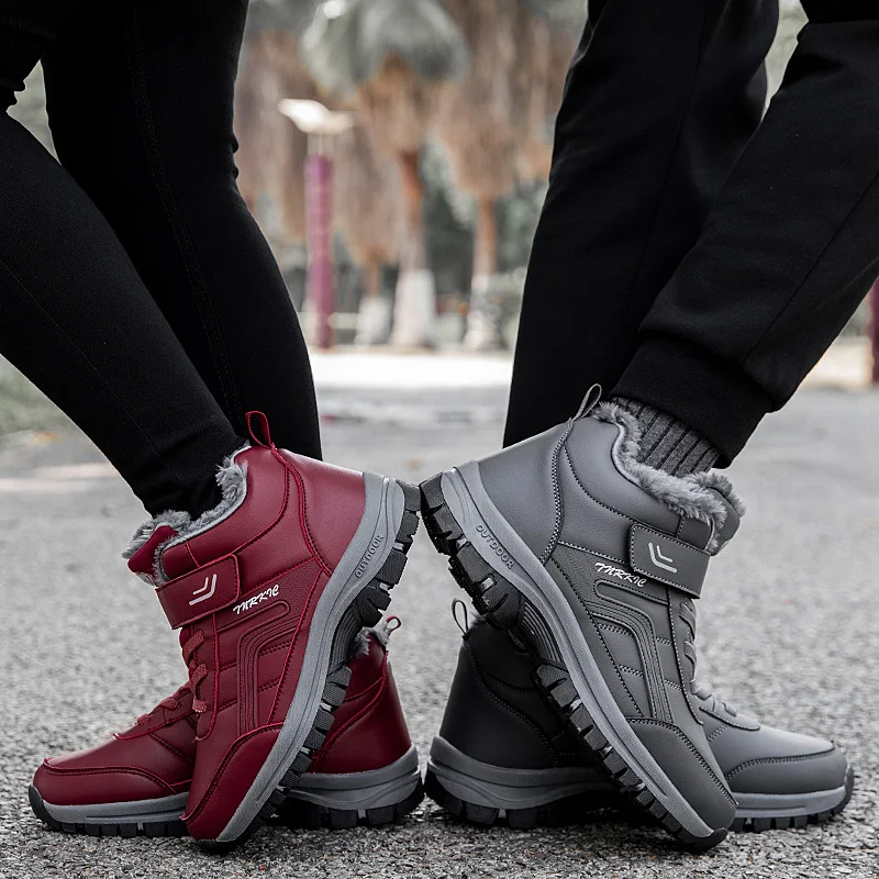 Outdoor Waterproof Man Hiking Boots Keep Warm Snow Botas Hombre Winter Boot Leather Hunting Tourism Mountain Winter Shoes Unisex