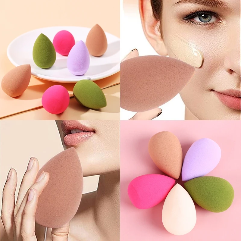 

6PCS/Pack Makeup Egg Sponge Wet and Dry Use Soft Portable Cosmetic Puff BB Cream Concealer Eyeshadow Facial Beauty Makeup Tools