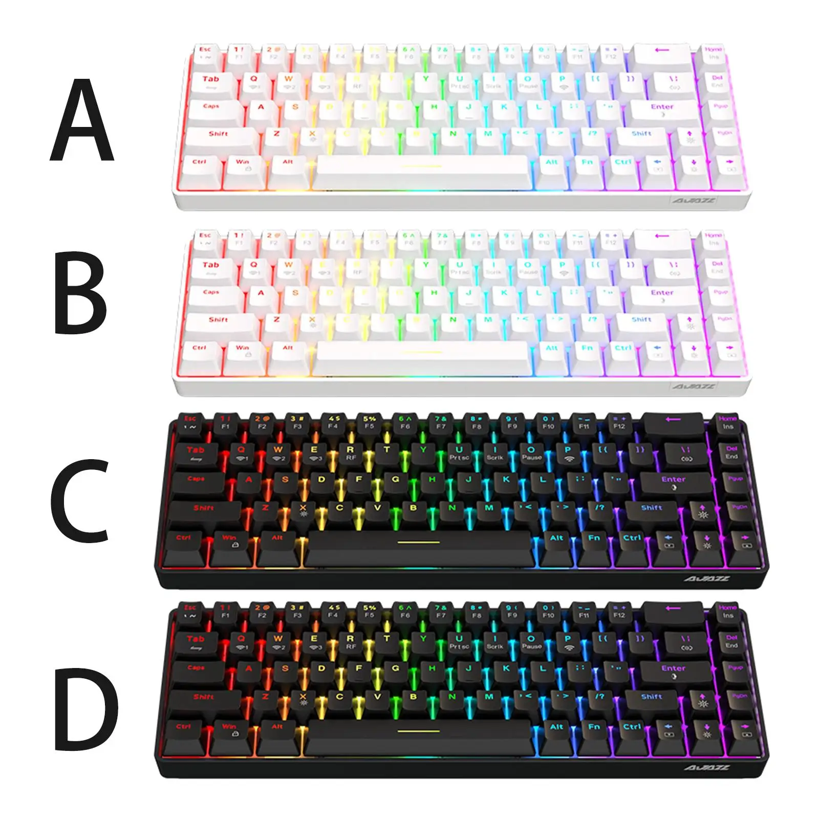 

65% Wireless Mechanical Keyboard 68 Key BT5.0 2.4G USB C 3Pin/5Pin Triple Mode Gaming Keyboard for Laptop Office Desktop PC