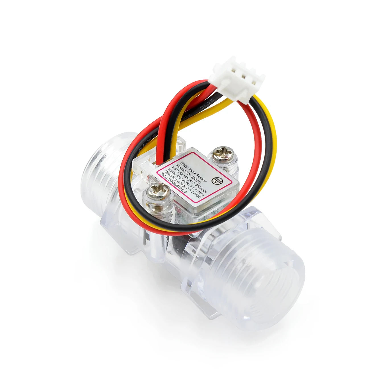 Transparent Black Flow Meter YF-201C Water Sensor Turbine 4 Points |
