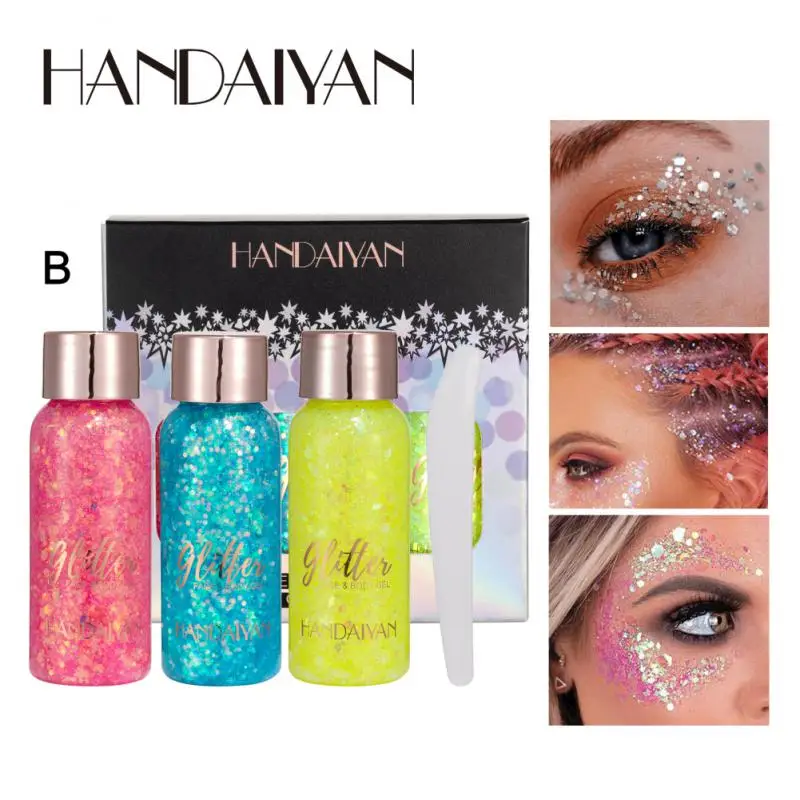 Diamond Eyeshadow Glitter Gel Eye Body Shiny Sequins Rhinestones Liquid  Shimmer Eye Shadow Face Hair Makeup Female Cosmetics