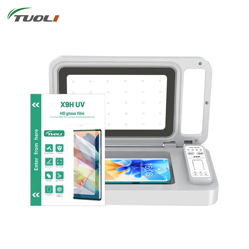TUOLI X9H Vacuum UV Curing Laminating Machine For Curved Screen Mobile Phone Protector Flexible Hydrogel Film for TL-168 TL-568