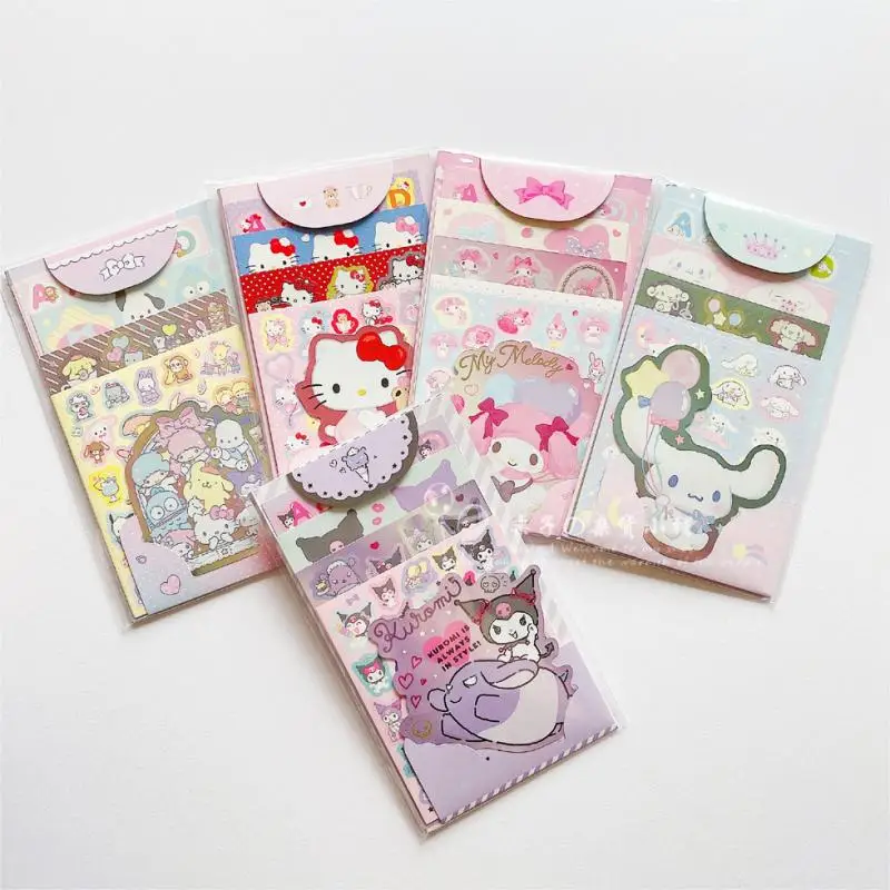 

Милые Стикеры из мультфильма Sanrio Cinnamoroll Hello Kitty Onpompurin милые Мультяшные стикеры набор детский подарок