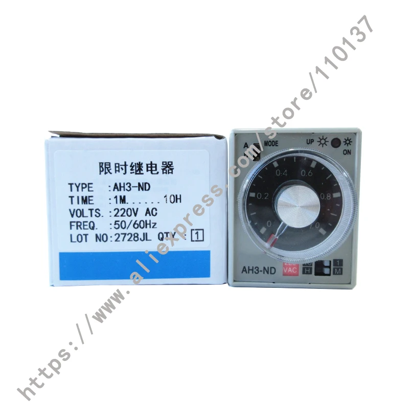 

Taiwan time relay AH3-ND 1M.10M.1H.10H AC 220V