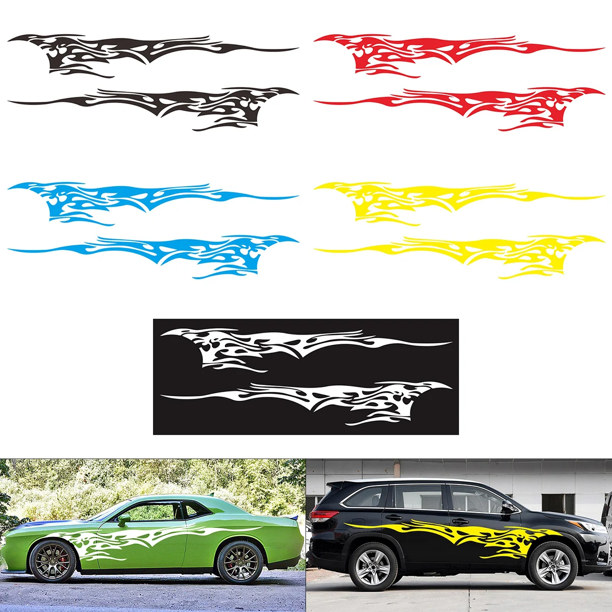 

1pc Universal Car Sticker Fire Flame Whole Boby Decoration Vinyl Decals Truck Car styling Decoration Car Exterior Accessories