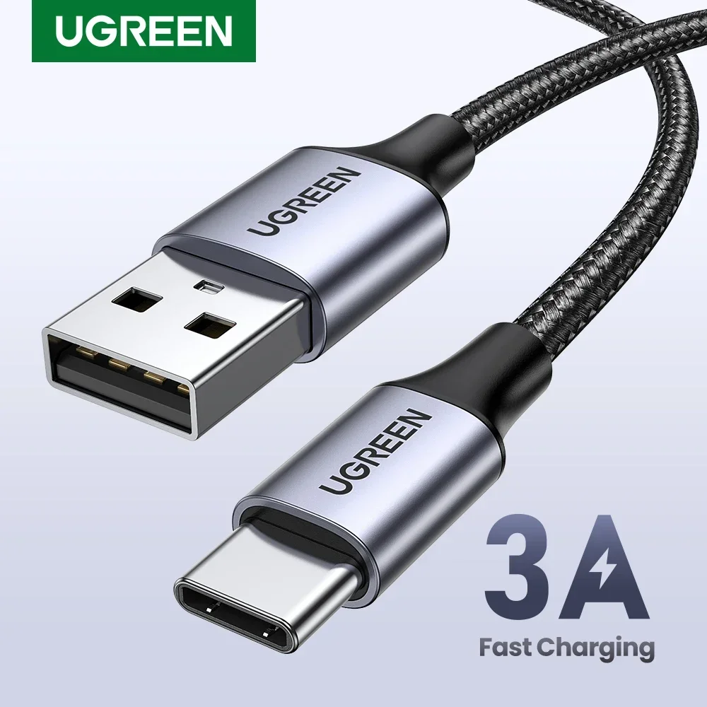 Кабель UGREEN 3 А USB Type-C для Apple iPhone 15 usb c зарядное устройство передачи данных Samsung xiaomi