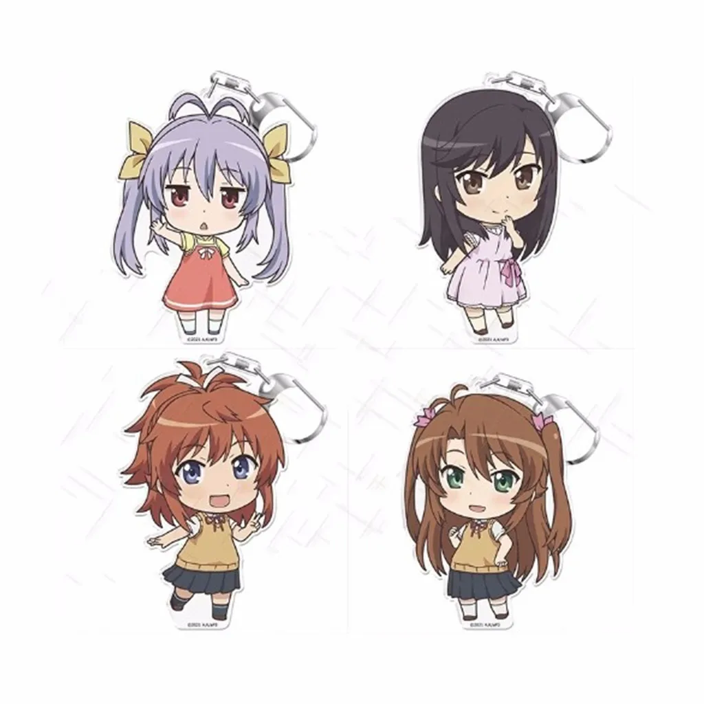 

Anime Non Non Biyori Keychain Doll Miyauchi Renge Ichijou Hotaru Koshigaya Natsumi Acrylic Keyring Pendant for Gift