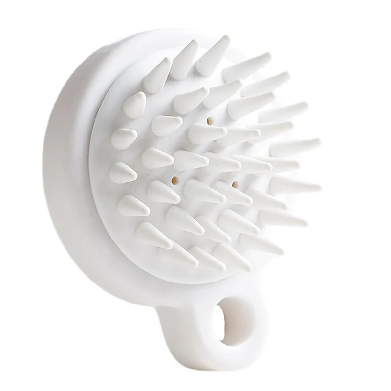 White Silicone Massage Brush Head Body Shampoo Scalp Massage Brush Comb Hair Washing Comb Shower Bath Brush Hair Head Massage