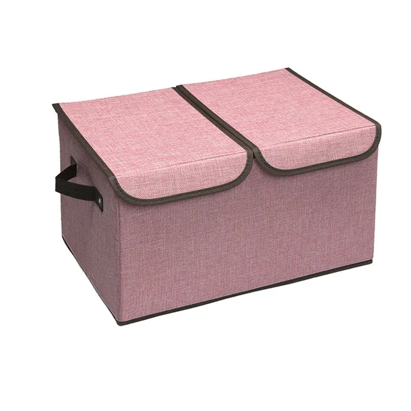 

New Jul948 Cotton And Linen Cloth Dual Cover Clothing Finishing Box Folding Storage Box
