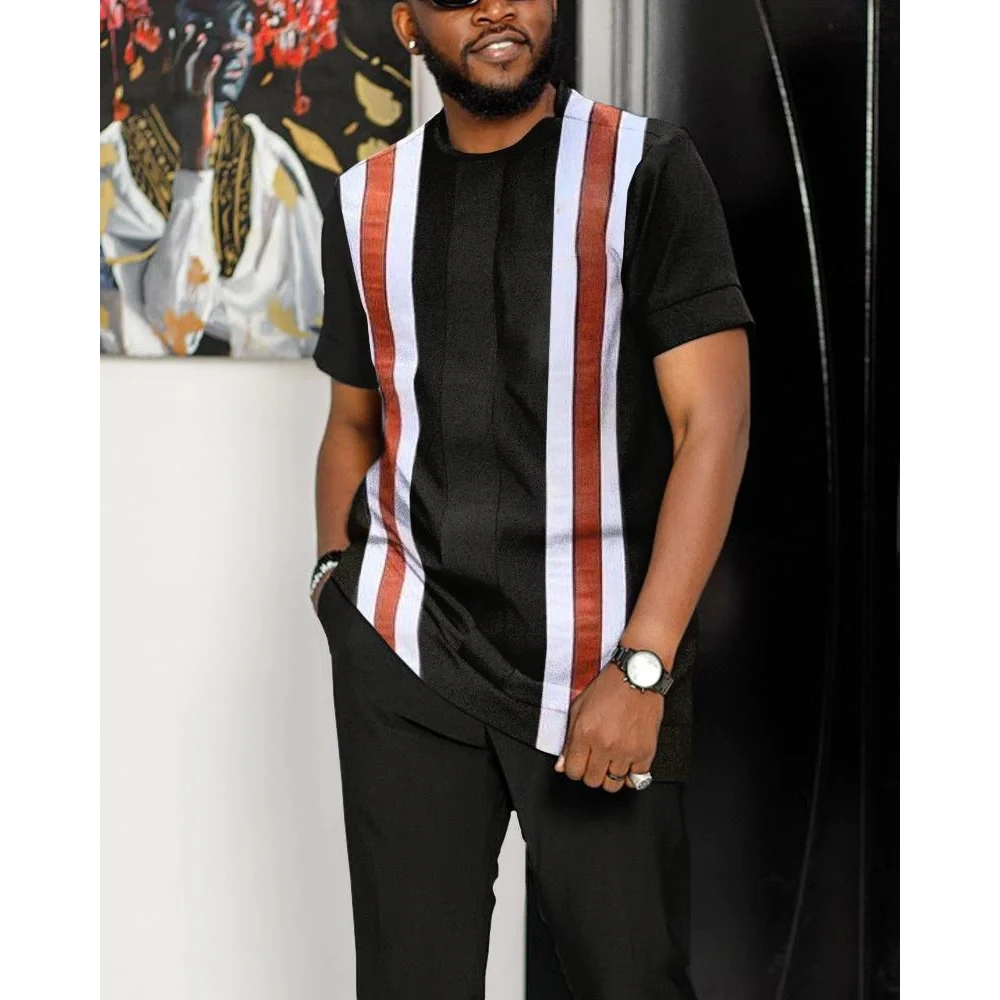 Spring Men Tracksuit Set Jogger Clothing For Man Casual Tshirts+Trousers 2 Piece Outfits Streetwear 3D Printed Short Sleeve Suit