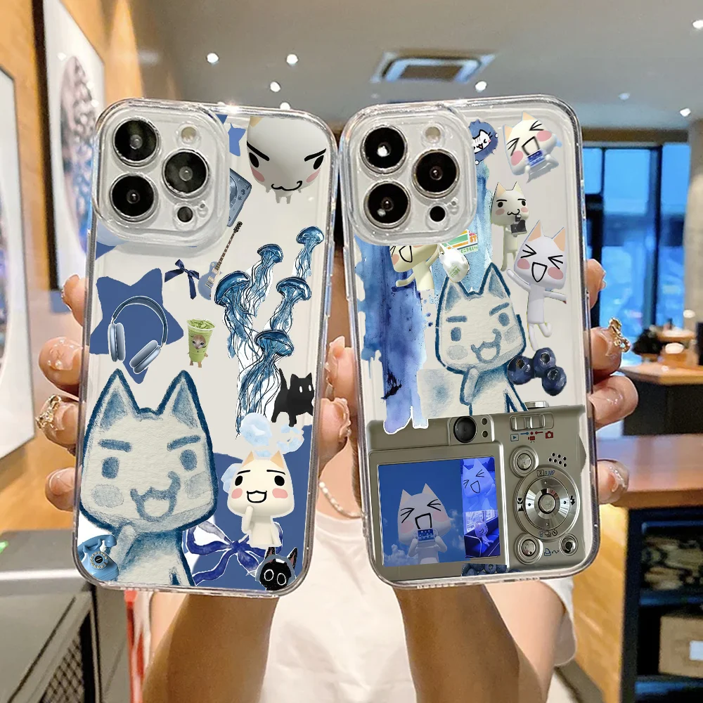 Фото Милый мультяшный чехол для телефона T-Toro I-Inoue FUNDA для iPhone 12, 11, 13, 14, 15, 16, 17 MINI Max Pro Plus, противоударная мягкая прозрачная задняя крышка №1