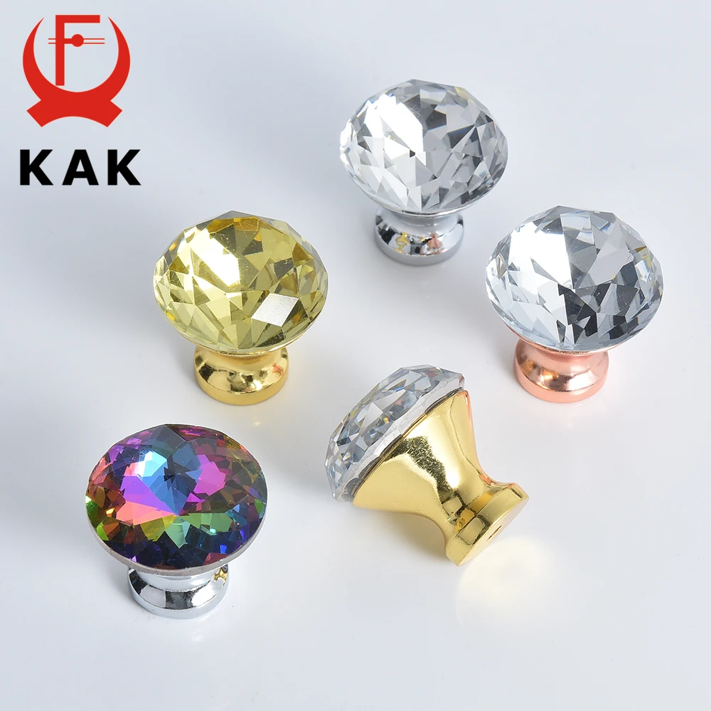 Золотистые бриллиантовые зеркальные и ручки KAK для дверей шкафа кухонная ручка