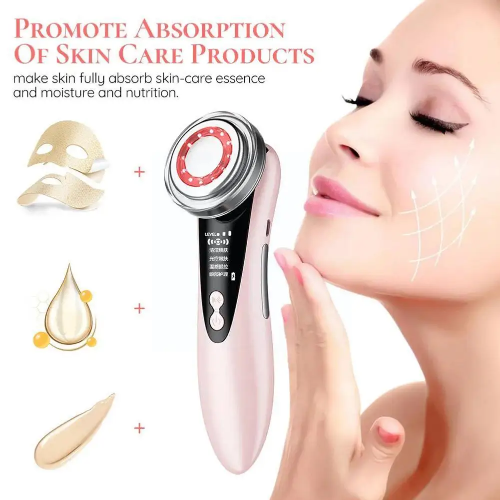 Multifunctional Color Light Rejuvenation Beauty Instrument Skin Facial Tighten Loose Lifting Reduce Skin Wrinkles Care Mass P3F9