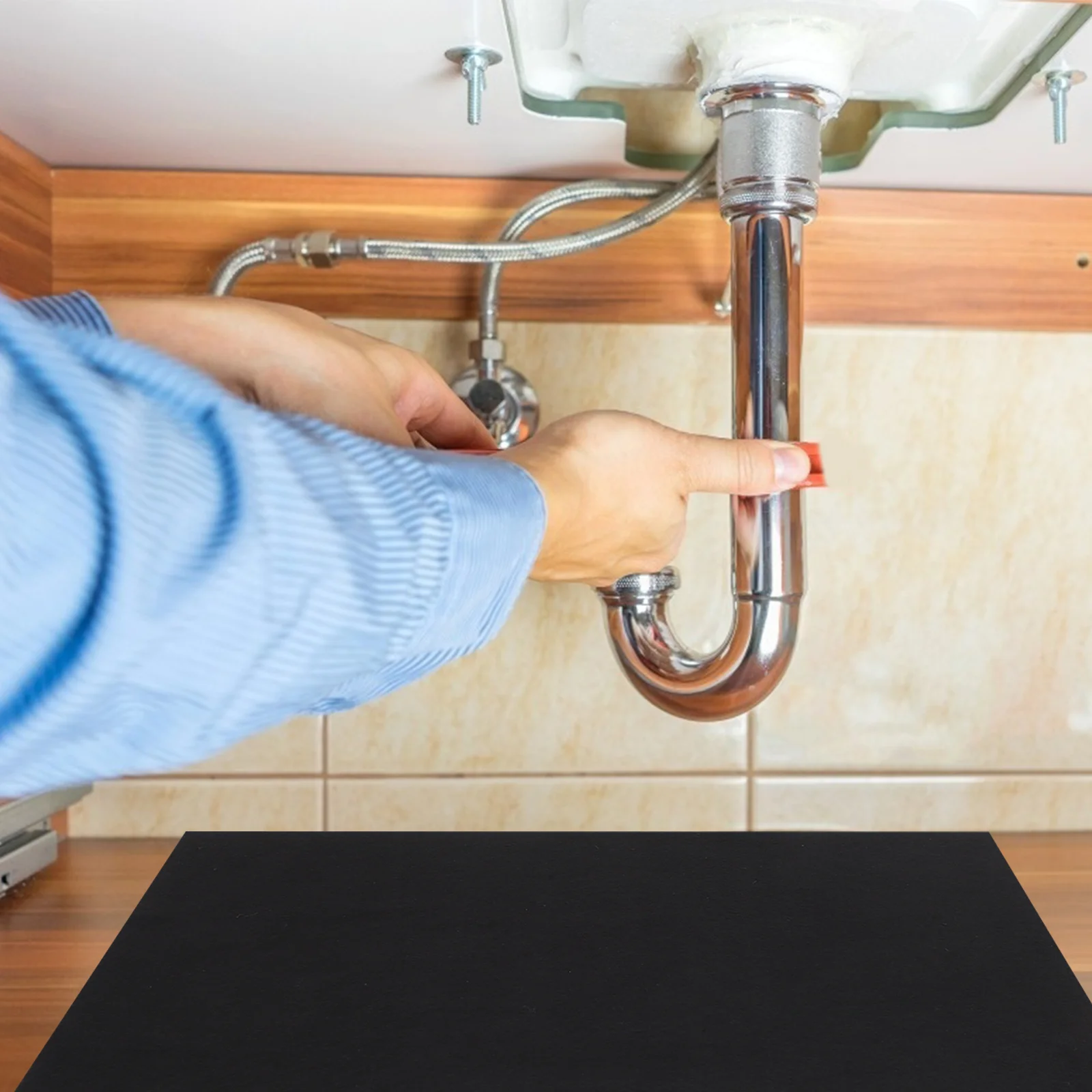 

Professional Cabinet Shelf TPE Cabinet Mat Sink Cabinet Liner Pad Kitchen Accessory