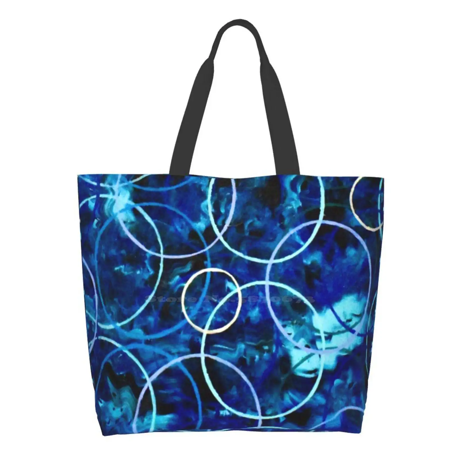 

Circles Printed Casual Tote Large Capacity Female Handbags Brummerhop Ben Brummerhop Blue Circles Artist Benbhop